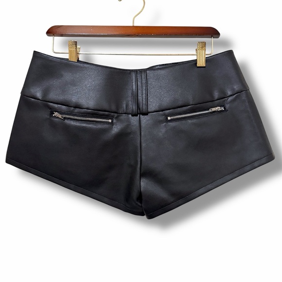 Niihai by Revolve faux leather micro shorts, black, size M - Picture 3 of 16